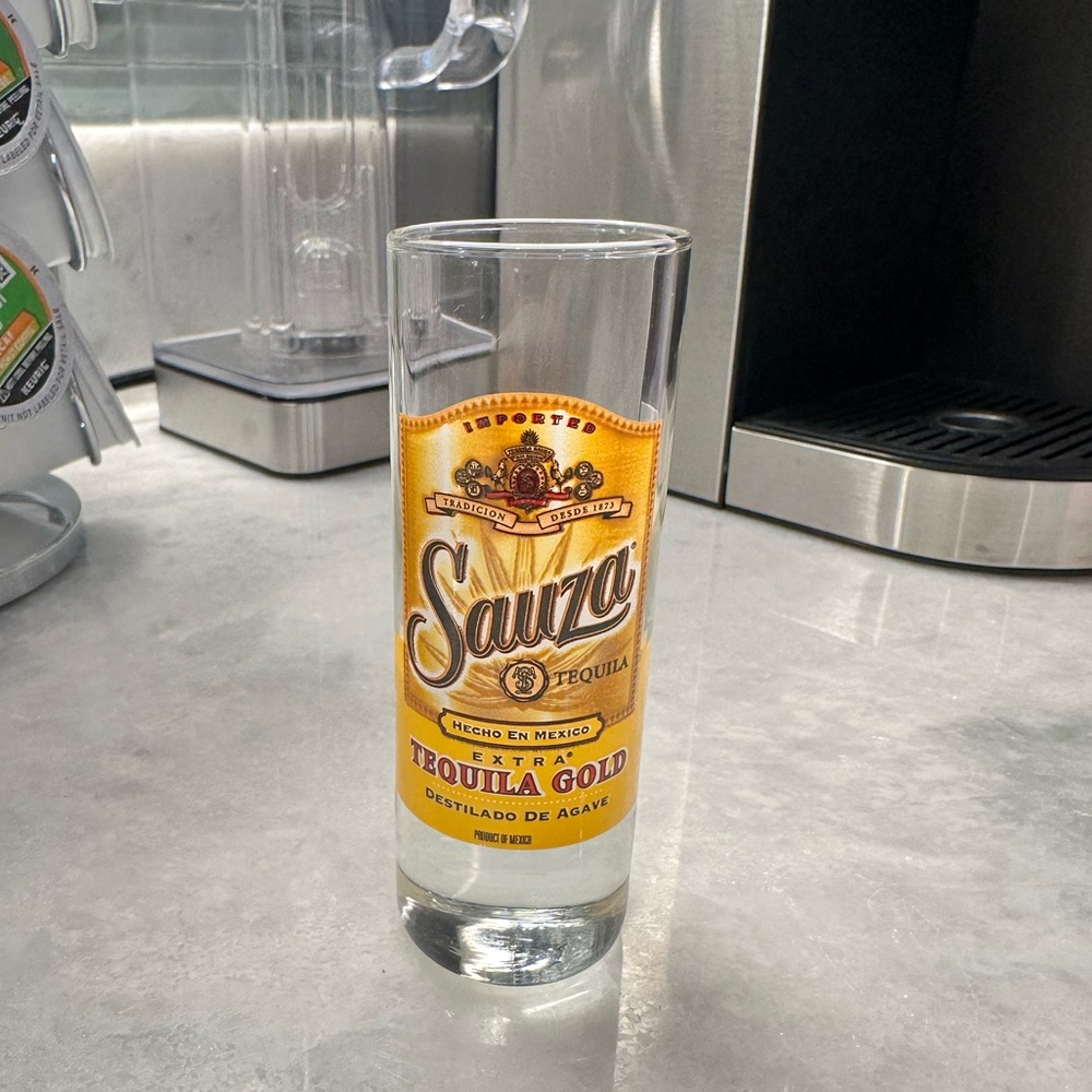 VINTAGE Sauza Tequila  Bottle Label - Double Shot/Shooter Clear Glass